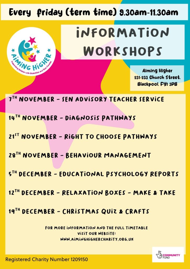 Parent Workshop Timetable NovDec